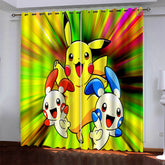 2025 NEW Pokémon Pikachu Curtains Pattern Blackout Window Drapes